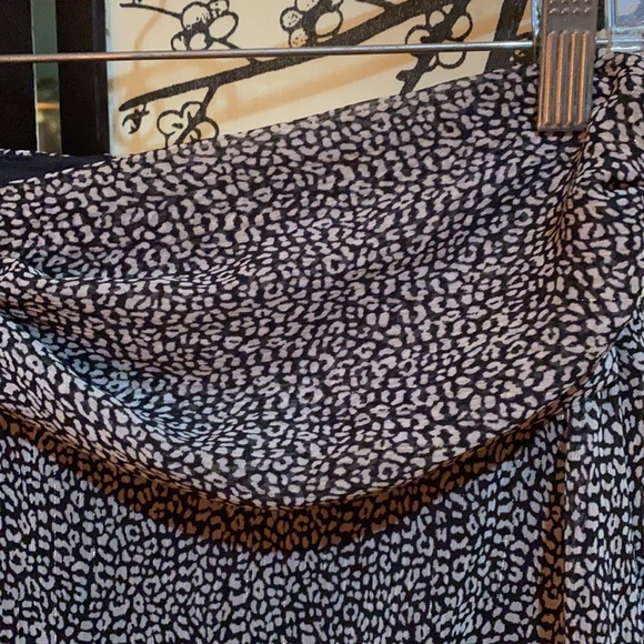 Zara Black/White Animal Print W/Gold Stripes Mini Skirt Embellished WBelt Scarf - Picture 6 of 16